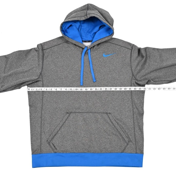 Nike Hoodie Sweatshirt Mens L Pullover Gray Therma Fit Performance Embroidered - Picture 2 of 9